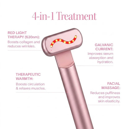 AuraLuxe™ Advanced 4-in-1 Red Light Therapy Wand